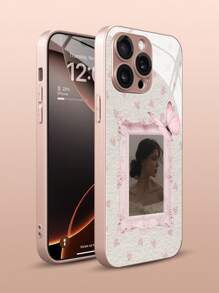 1 pieza Funda de teléfono personalizada, se puede personalizar con fotos individuales, de pareja, de grupo, gráficos, hecha de vidrio templado y TPU resistente a impactos, rayones y huellas dactilares, con borde suave, apta para 16/15/14plus/13pro/12promax/11/7p/7g/Xr/6g/6p, ideal como regalo personal, de pareja, familiar, de amigo, del mejor amigo, de cumpleaños, aniversario