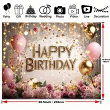1pc Birthday Party Background Banner Balloon Theme Suitable For Home And Room Decoration Christening Birthday Party Supplies Photo Studio Decoration Photo Banner Props