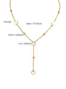 TONSI 1 peça, pingente elegante, exclusivo, luxuoso, vintage, ocidental, minimalista, sofisticado, banhado a ouro 18K, aço inoxidável, zircônia cúbica e madrepérola, colar com pingente de trevo de quatro folhas, adequado para verão, férias, viagens, trabalho, uso diário, festa, joias femininas