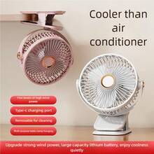 360° Rotating Quiet Fan With Night Light, USB Rechargeable Portable Mini Desk Fan For Student Dorm, Office, Outdoor, 300mAh - Multicolor - View 5