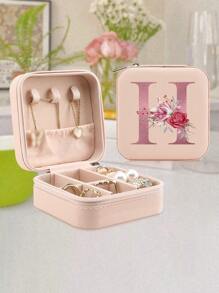 1 Pc A-Z Letter Jewelry Box Ring Storage Box Necklace Storage Box Gifts For Girls Bridesmaid Gifts Mom Gift Ideal Gift White Jewelry Box Pink Jewelry Box