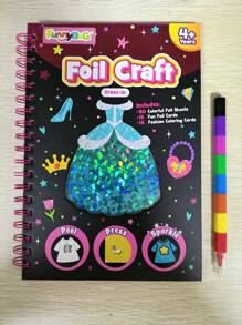 1 Set di quaderni per disegno e pittura con foglio di lamina dorata, materiale per viaggi, regalo per bambini