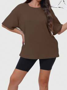 SUPEKYKO Women's Plus Size Short Sleeve T-Shirt - Loose Fit Active Top For Gym, Yoga & Casual Wear | All-Season Comfort