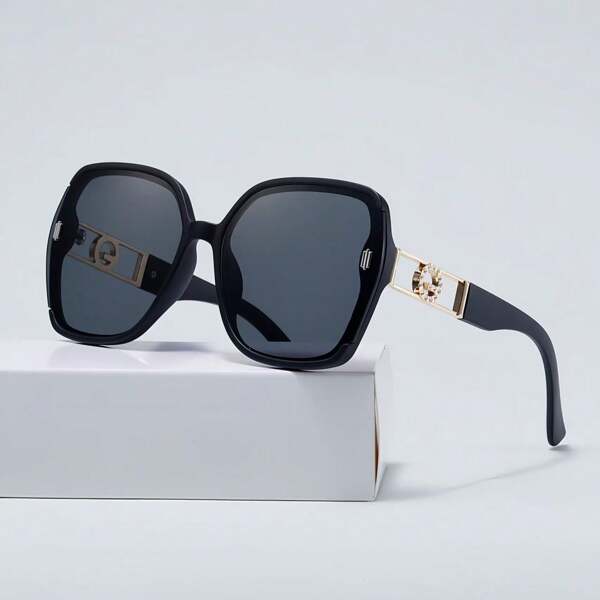 Vintage Square Fashion Glasses With Decorative Lenses, Retro Style Lightweight Design, Includes Faux Leather Case And Microfiber Cloth, Creative Eyewear, Unique Glasses, Unisex