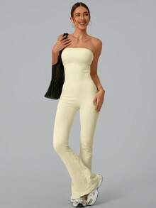 NcmRyu 1件装女士时尚速干跑步健身户外运动连体衣 白色 夏季 - 白色 - 查看 1