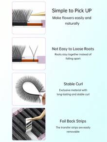 1 pieza YY 0.07 C D Curl Pestañas postizas naturales hechas a mano de alta calidad, suaves y ligeras, adecuadas para extensiones de pestañas profesionales, racimos de pestañas, pestañas individuales, pestañas postizas - Negro - Ver 4