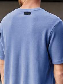 Kit 2 RelaxMax Men's Casual Oversized Textured Mesh Shirt - 黑色和藍色牛仔褲 - 查看 4