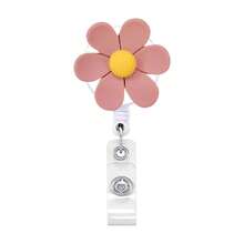 1pc/3pcs/10pcs Colorful Flower Retractable Badge Reel, Nurse Doctor Student Office Gift Stretchy ID Card Holder,School Supplies,Back To School - Multicolor - View 18