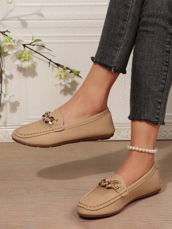 Women's 2025 New Spring/Autumn Versatile Flat Loafer Shoes, Soft Sole Slip-On Comfortable Oxfords
