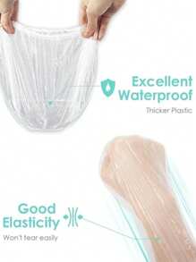 100PCS Disposable Shower Caps Individual Packing, Plastic Clear Hair Cap Large Thick Waterproof Bath Caps For Women, Hotel Travel Essentials Accessories