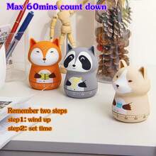 1pc Cartoon Animal Shaped Cooking Timer, Cute Mechanical Countdown Timer