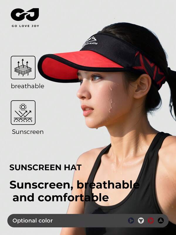GOLOVEJOY 1 pieza Sombrero de sol transpirable y de secado rápido para mujer, visera para deportes al aire libre, carrera de maratón, protección UPF, verano