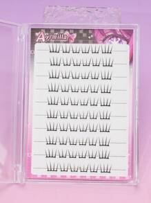 5-12mm 10 file di ciglia finte naturali a forma di occhio di gatto e di volpe, senza bisogno di colla, convenienti e riutilizzabili. Ciglia finte naturali adatte per matrimoni, feste e riunioni di lavoro quotidiane. Adatte per principianti, cosplay, grappoli di ciglia, ciglia individuali, ciglia finte