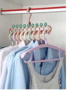 5/8Pcs Expandable Folding 9-Holes Hanger, Heavy-Duty Foldable Hangers With 9 Holes, 9-Hole Clothes Hanger, Storage Non-Slip Drying Clothes Rack, Room Decor, Home Decor, Bed Room Decor, Dress, Pants, Shoes, Jeans, Boots, Skirt, Spring, Minimalist, Summer Tops, Durable, Foldable Design For Efficient Storage Of Shirts, Pants, Bags & More - Ideal For Dorms & Bedrooms, Clothes Organizer Storage