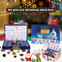 24-Day Crystal Advent Calendar With 24 Natural Gemstones | STEM Geology Learning Kit | DIY Mineral Collection | Christmas Gift For Kids & Crystal Lovers