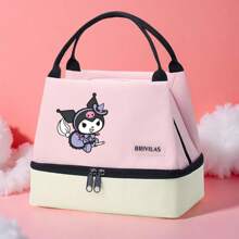 Sanrio Hello Kitty/Kuromi/Cinnamoroll Insulated Lunch Bag, Portable Oxford Cloth Tote With Aluminum Foil, Lightweight, Casual Style With Handle For Office, School, Picnic, Beach, Back To School Essential