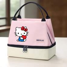 Sanrio Hello Kitty/Kuromi/Cinnamoroll Insulated Lunch Bag, Portable Oxford Cloth Tote With Aluminum Foil, Lightweight, Casual Style With Handle For Office, School, Picnic, Beach, Back To School Essential