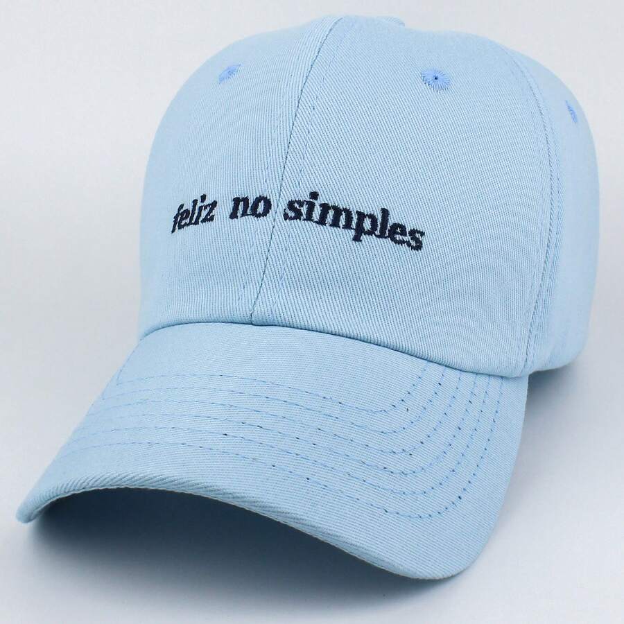 MOOND Dadhat Unisex Premium Casual Cotton Cap Happy In Simple - Màu xanh nhạt - Xem 1