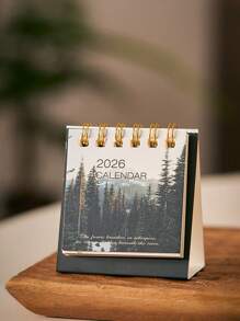 Mini 2026 Desk Calendar, Creative Landscape Calendar, Student Note Desktop Ornaments, Suitable For Home, School Season, Back To School Rewards, Etc.