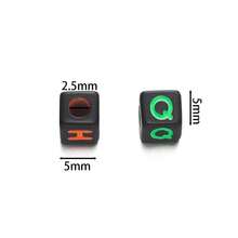 100 颗彩色字母珠 5x5 毫米立方珠适用于制作珠宝 DIY 项链手链配件