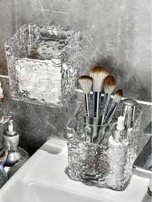 1pc Wall-Mounted Minimalist Bow-Knot Storage Box, No Drilling Required, Toothbrush & Toothpaste Holder, Random Pattern - Multicolor - View 4