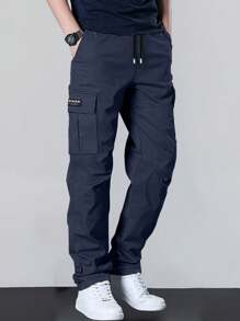 1pc Men's Loose Fit Multi-Pocket Cargo Pants, Casual Sports Trousers For Beach, Summer Vacation, Daily Commute, Workout, Outdoor Activities, Fitness, Jogging, Lightweight, Versatile, Straight Leg, Summer Streetwear, Fall