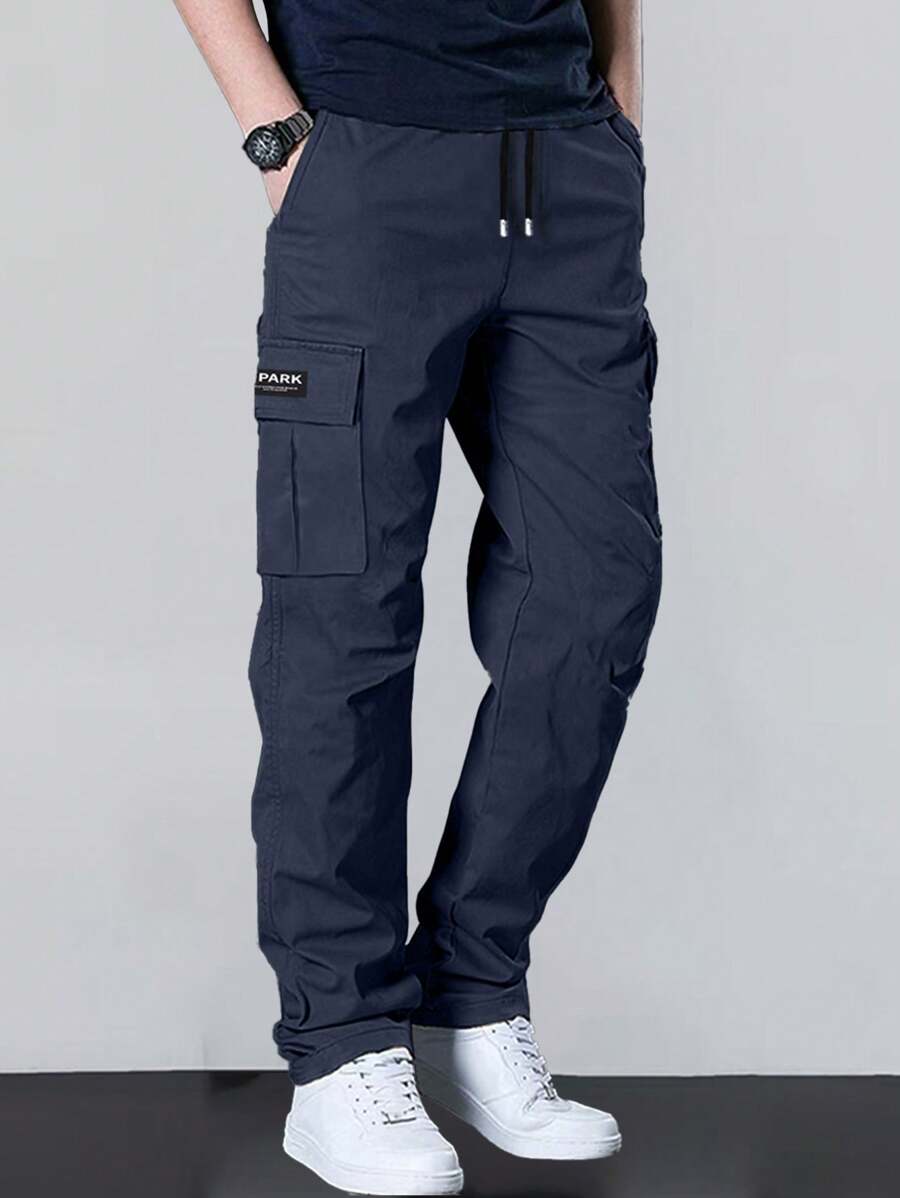 1pc Men's Loose Fit Multi-Pocket Cargo Pants, Casual Sports Trousers For Beach, Summer Vacation, Daily Commute, Workout, Outdoor Activities, Fitness, Jogging, Lightweight, Versatile, Straight Leg, Summer Streetwear, Fall