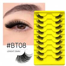 GROINNEYA Cílios postiços GROINNEYA 9 Piars Cat Eye Lashes Finos Meio Cílios Cílios de Gato Naturais Macios Cílios de Gato Ferramenta de Maquiagem Extensão de Cílios Postiços Cílios de Vison Fofos Ferramentas de Maquiagem