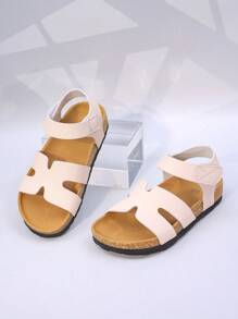 صنادل أطفال من سن 6-15 سنة، صنادل كاجوال خفيفة الوزن غير قابلة للانزلاق مفتوحة الأصابع بنعل ناعم وألوان سادة، مناسبة للاستخدام اليومي والشاطئ والصيف