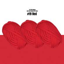 3 Rollen 100g Strickgarn Einfarbig, Häkelstoff für T-Shirt-Garn zum Selbermachen, Strickkunst, Körbe, Taschen, 30m/32 Yards