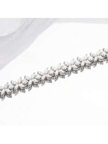 莫桑石蝴蝶手链 D 色 VVS1 925 纯银镀白金钻石测试通过珠宝礼物适合男女