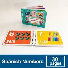 Lachilly Mi primer libro desplegable en español - Tarjetas de aprendizaje del alfabeto y números en español, adecuado para principiantes, niños pequeños y niños, desarrollo del idioma español, tarjetas educativas del alfabeto español ABC - Multicolor - Ver 15