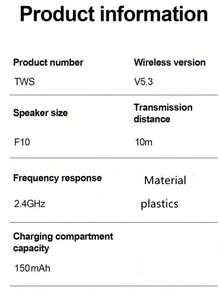 A6S TWS True Wireless Bluetooth Earbuds 5.3 Touch Control Earphones With Microphone, Waterproof Sports Earphones Compatible With All Smartphones - Black - View 5