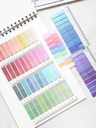 200 Index Stickers 1 Sticky Note Sticker Plastic Transparent Color Classification Sticker Sticker Student Textbook Usage Instruction Sticker, School Supplies,Back To School