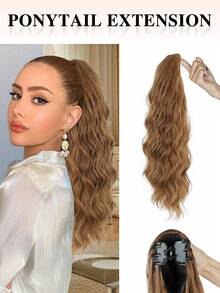 Ponytail Extensions, Long Claw Clip In Ponytail Hairpiece Synthetic Pony Tails Hair Piece Natural Wavy Hairpieces For Women, 20 Inch - Multicolor - View 20