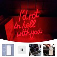 哥特式霓虹灯，你喜欢恐怖电影吗/给我/我会和你一起腐烂/爱你到死/永远不要相信生活/直到我们变成鬼魂/欢迎来到黑暗面霓虹灯，万圣节哥特式红色LED霓虹灯，羔羊恶魔霓虹灯用于墙面装饰