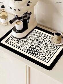 1pc American-Style Simple Kitchen Drain Mat, Coffee Machine Mat, Quickly Absorb Water, Keep The Countertop Dry