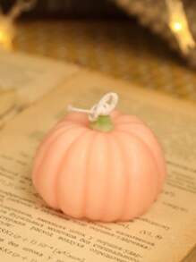 1 pieza Vela con aroma a calabaza en forma de calabaza, adecuada para decoración de Halloween, decoración del hogar, fiestas, mesa de comedor, regalo festivo, cena, banquete/fiesta, relajación/meditación, iluminación ambiental
