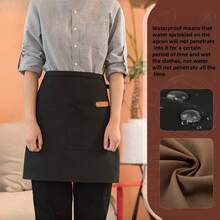 1pc Unisex Short Half-Body Water-Resistant Apron, Suitable For Catering, Restaurant Staff Wear To Prevent Stains