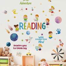 Wall Decals -[Astronaut Rocket Planet, Learning For Children] PVC Self-Adhesive Removable Wall Stickers For Nursery, Kids' Room, Playroom, Or Classroom – Cute & Creative Wall Decor For Any Space - Multicolor - View 7