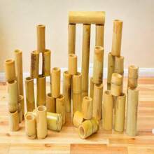 Bamboo Counting And Building Set - 40-Piece Educational Toy For Kids | Montessori Learning, Stacking, And Sorting Fun | -Friendly Wooden Blocks For Early Development