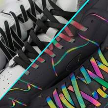 1 Pair Holographic Reflective Shoelaces, Double-Sided High Reflective Bright Color Shoelaces, Durable For Sports Shoes - Multicolor - View 6