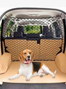 Barrera ajustable para vehículos para perros - Malla de plástico divisora de mascotas, apta para camioneta, SUV y sedán, fácil de instalar en el asiento trasero y el área de carga, protección de equipaje de viaje, cerca de protección interior, material fácil de limpiar Asiento de coche para perros Cubierta de asiento de coche para perros Cubierta de asiento de coche para mascotas