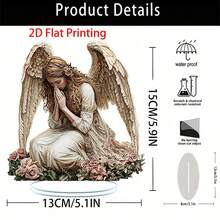 2D Flat Garden Angel Acrylic Desktop Decor - Elegant Blessing Symbol Suitable For Home And Office, Great For Bedroom, Cafe, Living Room, Garden And Balcony