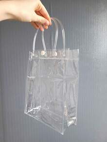 2/4/6/8/10/12 件礼品袋 小型 PVC 袋 迷你透明礼品袋 带手柄，塑料礼品袋 带手柄 透明手提袋 透明派对礼品袋 可重复使用的透明塑料袋 带手柄，礼品袋，万圣节、圣诞节、婚礼、婴儿洗礼、生日派对用品，体育场认可 12*12*9 透明钱包袋 适用于音乐会、体育赛事、节日 - 無色 - 查看 2