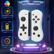 GAMINJA GAMINJA NS008 Wireless Gamepad, Supports Left/Right Controllers For, Side RGB Lights, L/R Handles Compatible With Switch Console, With Wake-Up & Screenshot Functions, Portable Design