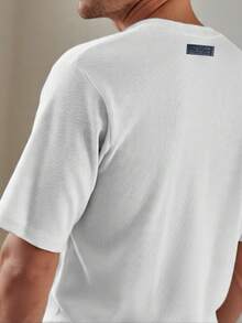 Kit 2 RelaxMax Men's Casual Oversized Textured Mesh Shirt - Black and White - View 4
