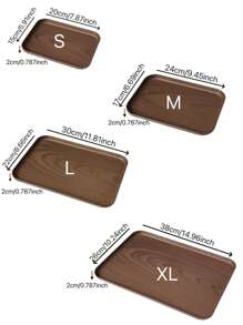 1pc INS Style Faux Wood Grain Tray, Rectangular Serving Tray, Coffee Shop Dessert Tray, Storage Dish, Cake & Snack Plate