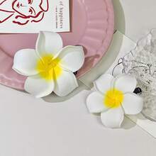 2 件套鸡蛋花发夹，女孩侧发夹，海滩和假日摄影配件，学校用品 - 4pcs雞蛋花髮夾 - 查看 2