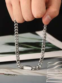 1 Stück Punk & Hip-Hop Stil Edelstahl Armband, geeignet für Männer zum Tragen auf Partys oder als Geschenk für Brüder/Freunde